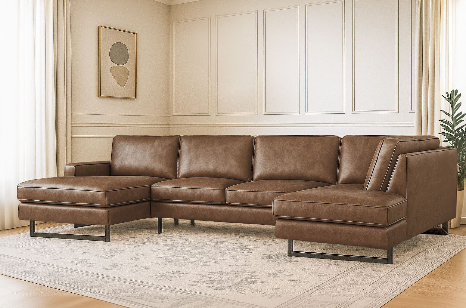 Home affaire Wohnlandschaft Pinto, 350 cm, U-Form, XXL, mit Ottomanen, Cord günstig online kaufen