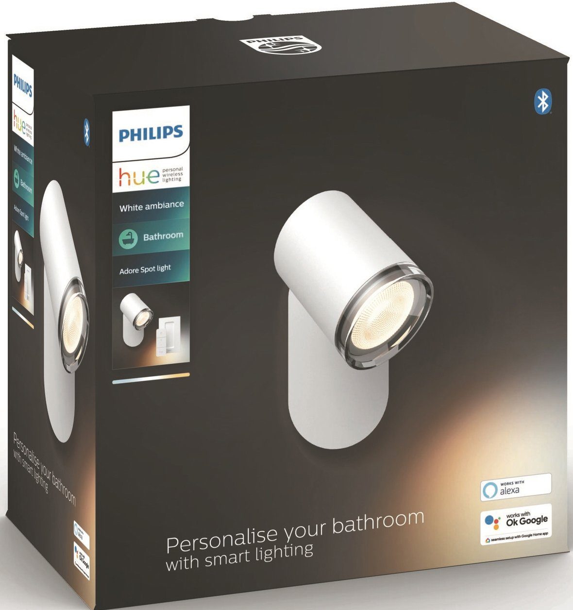 Philips Hue LED Flutlichtstrahler wechselbar, Dimmfunktion, Warmweiß Adore, Leuchtmittel