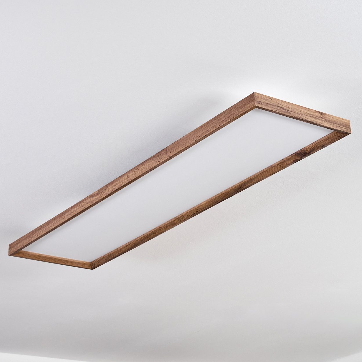 wechselbar, hofstein Deckenlampe Metall/MDF/Kunststoff aus cm Lumen, in Kelvin, 36 120 Länge 4300 Kelvin, LED Schwarz/Holzoptik/Weiß, Watt, 3000 3000 Deckenleuchte