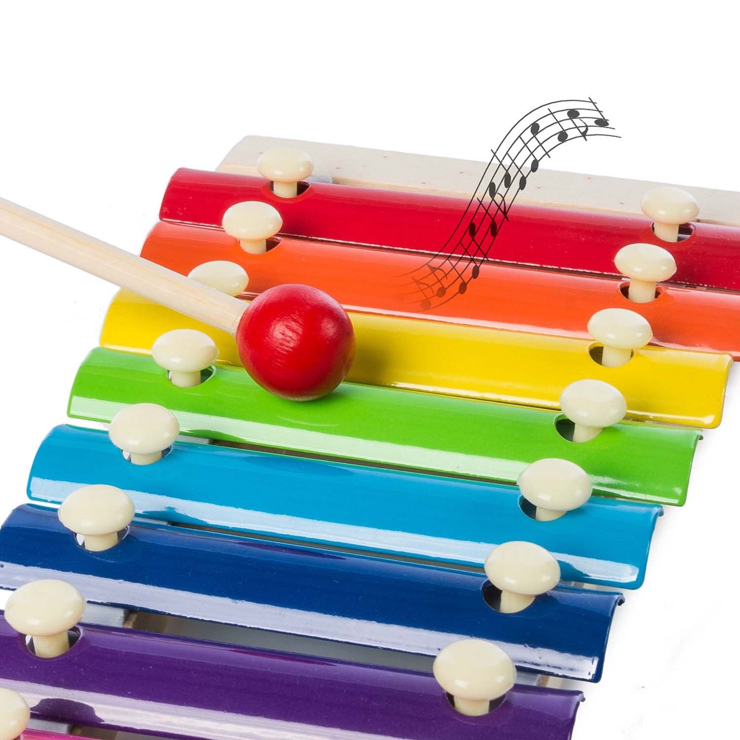 Musikspielzeug Klangspiel Xylofon Xylophon aus Holz Glockenspiel für Kinder 