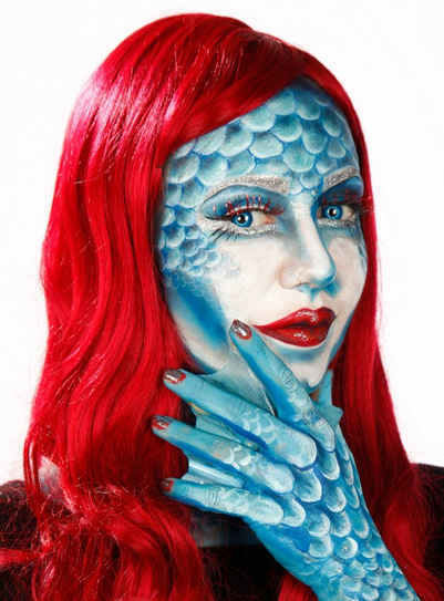 Maskworld Theaterschminke Make-up Set Meerjungfrau, Halloween Schminkset mit perfekt abgestimmten Komponenten