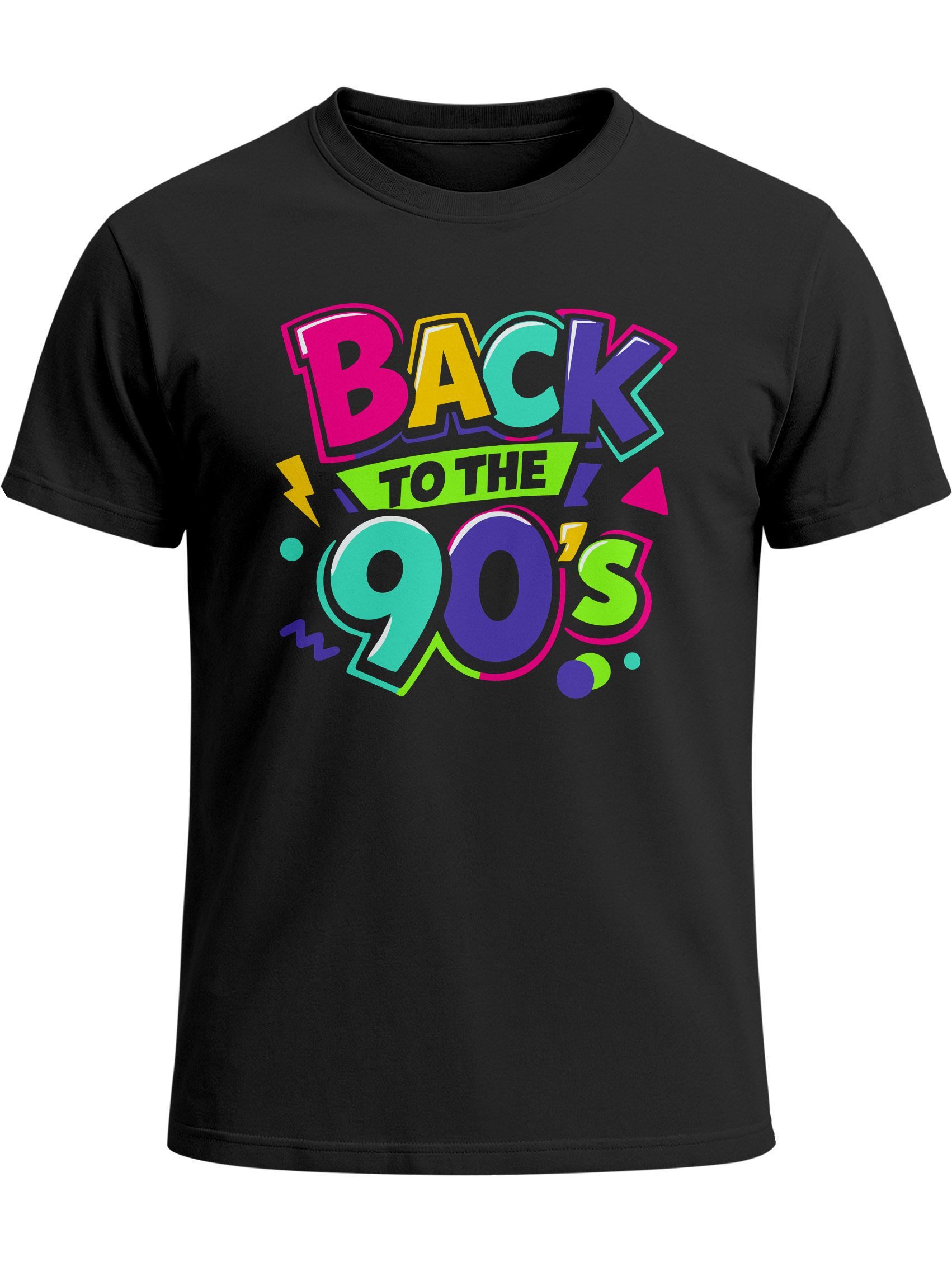 MoonWorks Print-Shirt Herren T-Shirt Spruch Back to the 90s Fasching Karneval Kostüm-Ersatz mit Print