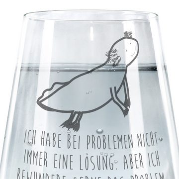 Mr. & Mrs. Panda Glas Axolotl Schwimmen, Spülmaschinenfeste Trinkglser, Wasserglas, Premium Glas, Liebevolle Gestaltung