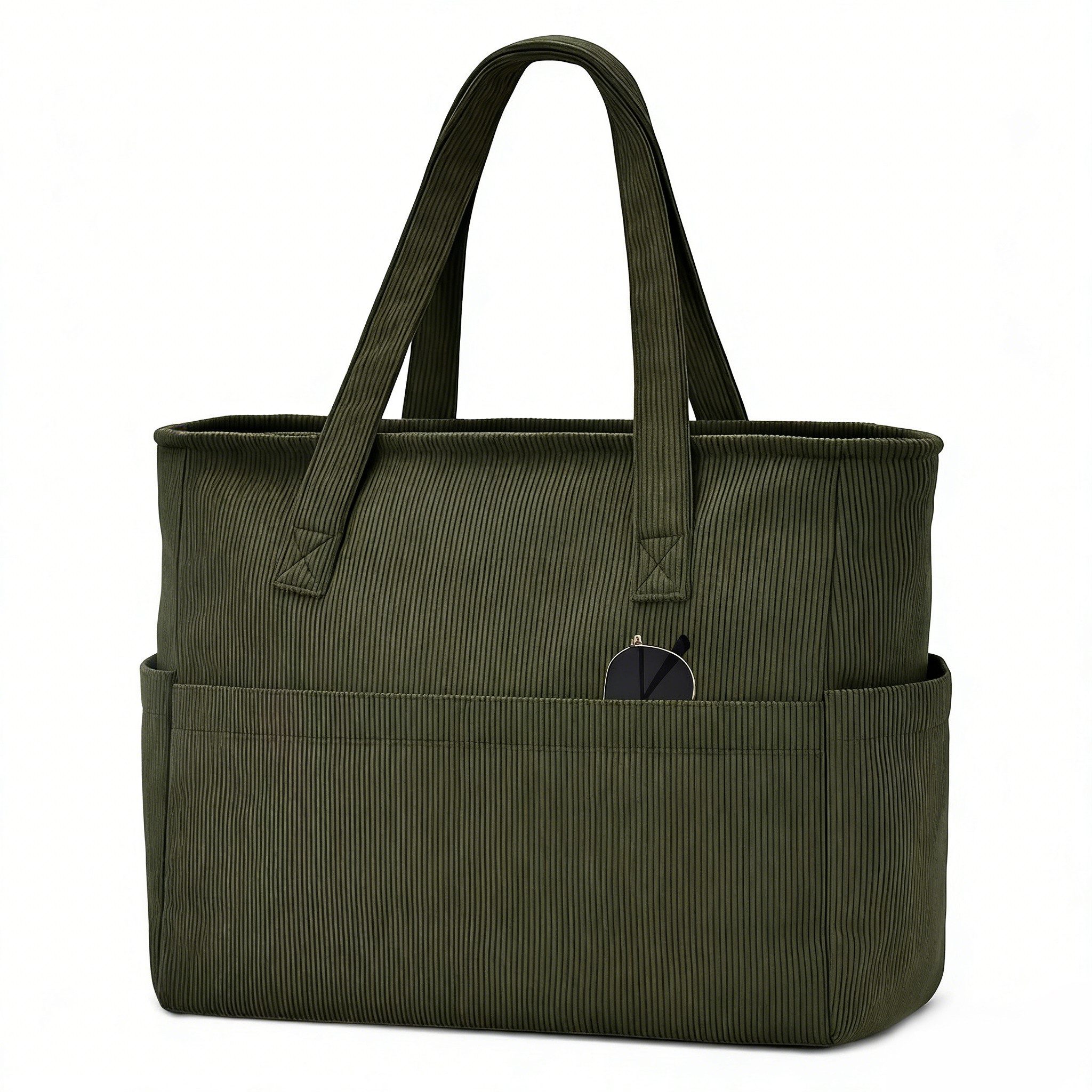 Zaewry Schultertasche Cord-Schultertasche, geräumige Handtasche, faltbare Einkaufstasche, lässige Tote-Bag