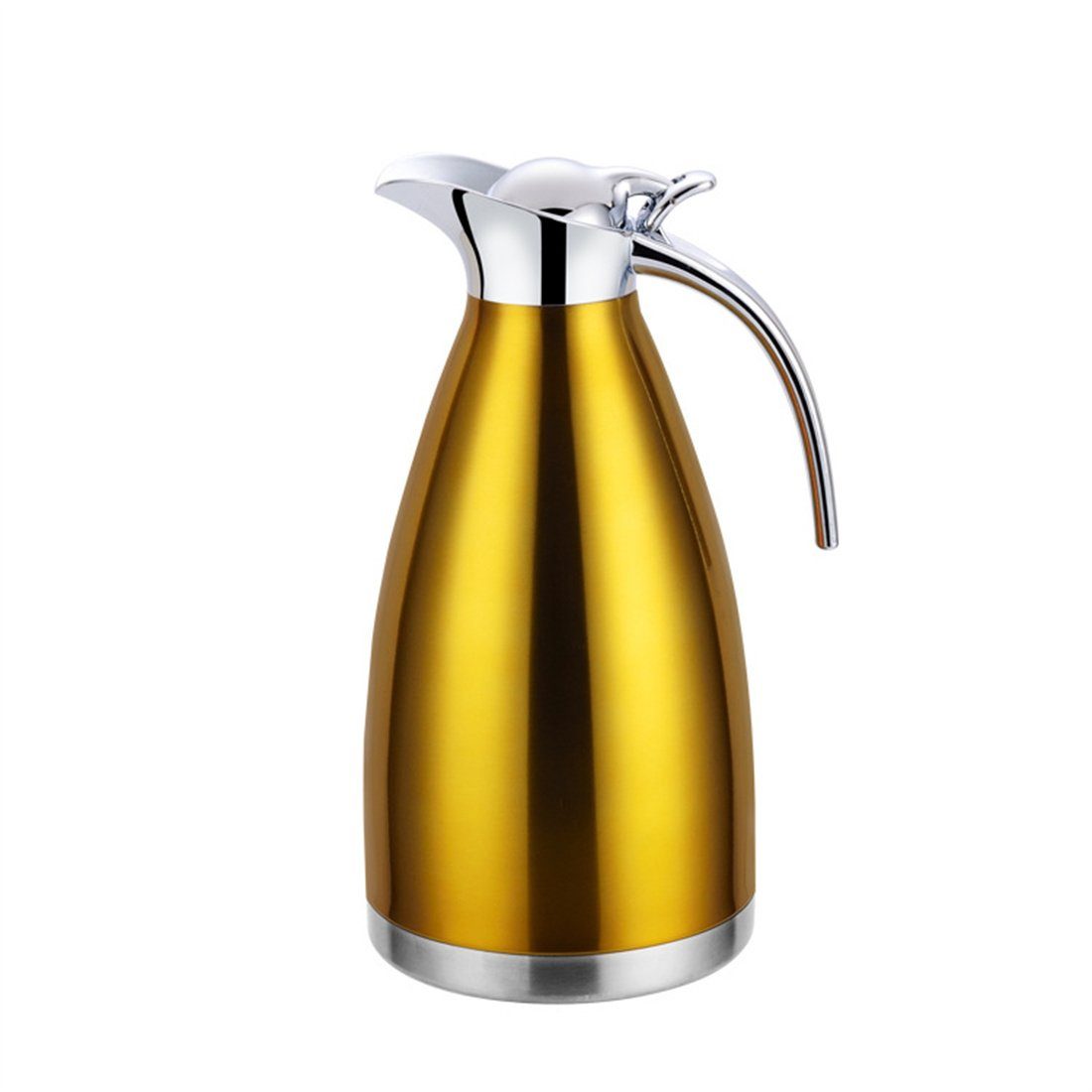 DÖRÖY Isolierkanne Isolierter Edelstahl-Wasserkocher, 2.0L Kaffeekanne Gold Heißwasserkocher