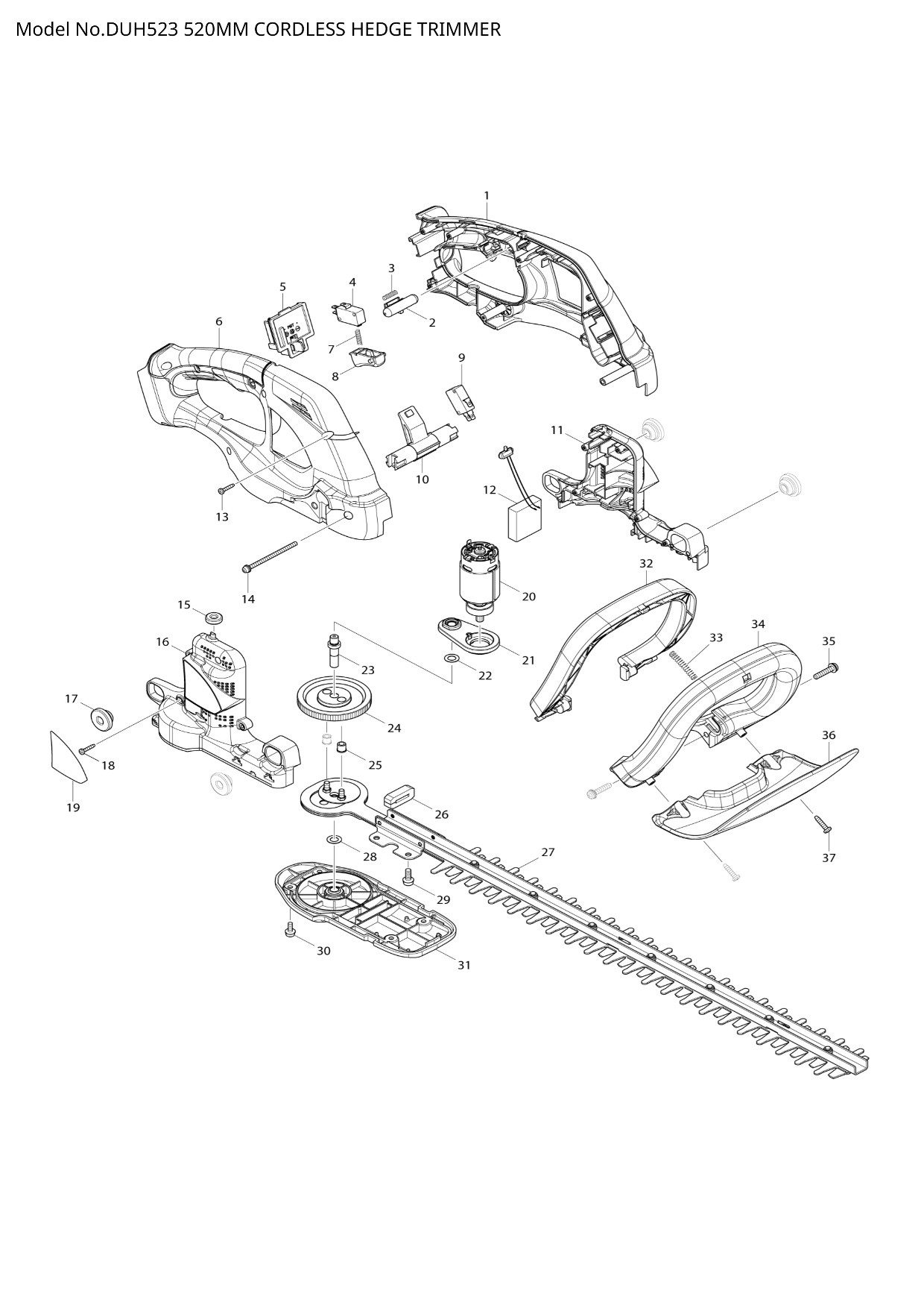 Makita Akku-Heckenschere DUH523Z günstig online kaufen