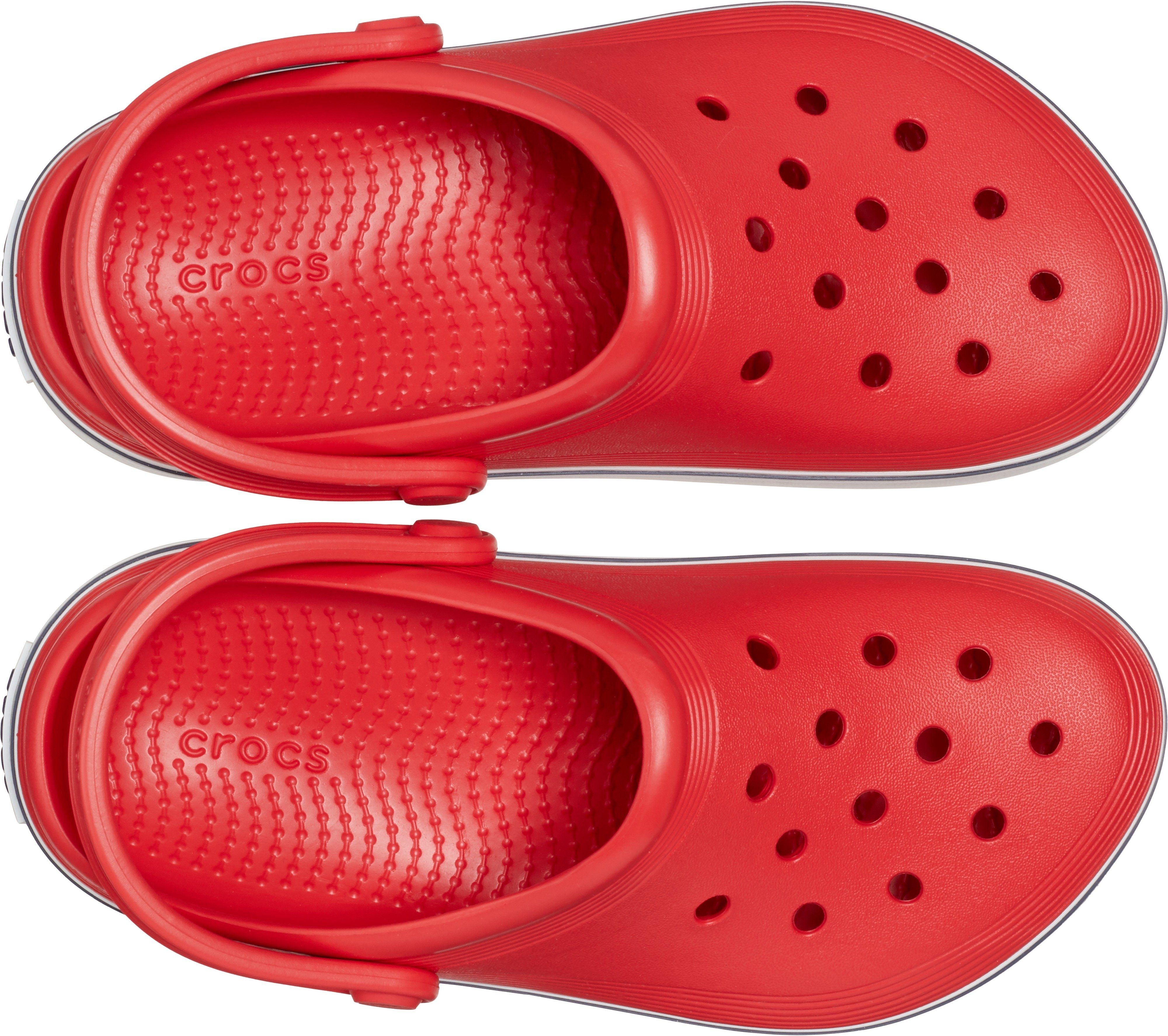 mit Clean Crocband Clog rot K coolem Clog Crocs Farbeinsatz