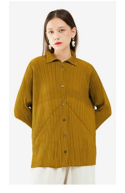 RUZU UG Blusentop Hemdbluse Oberteile,Einfaches einfarbiges Hemd,Strickjacke Damen