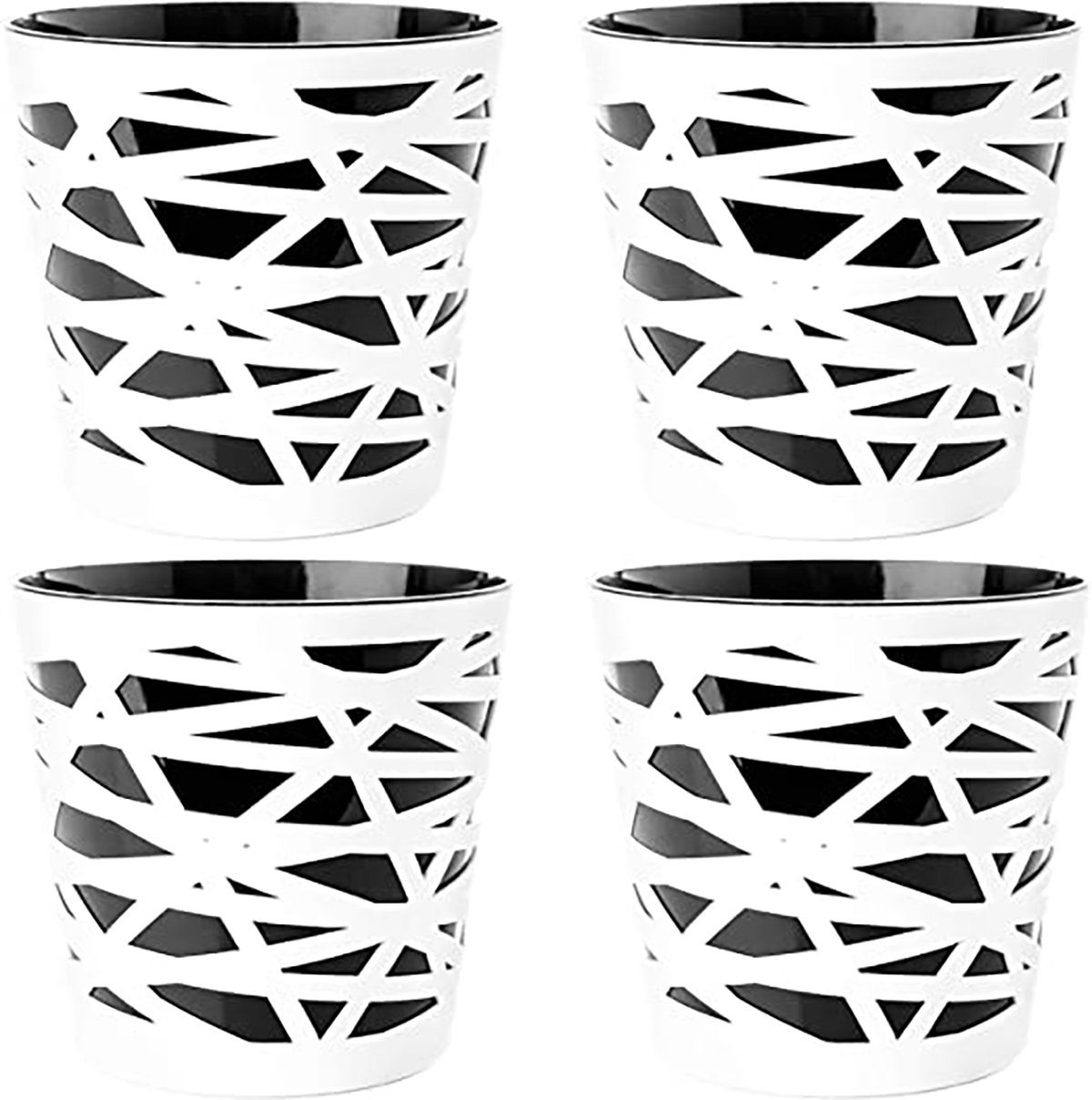 Centi Übertopf Blumentopf Übertopf, 2 in 1, mit herausnehmbarem Einsatz (Spar Set, 4 St., 4er Set), 3D Optik