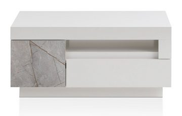 Furn.Design Couchtisch Airen (Wohnzimmertisch in weiß oder Anthrazit, 100 x60 cm), mit Marmor-Optik