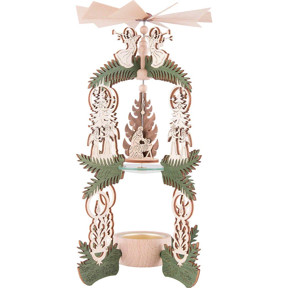 Erzgebirge-Palast Weihnachtspyramide 1-stöckige Pyramide Christi Geburt (26cm) von Kreißl