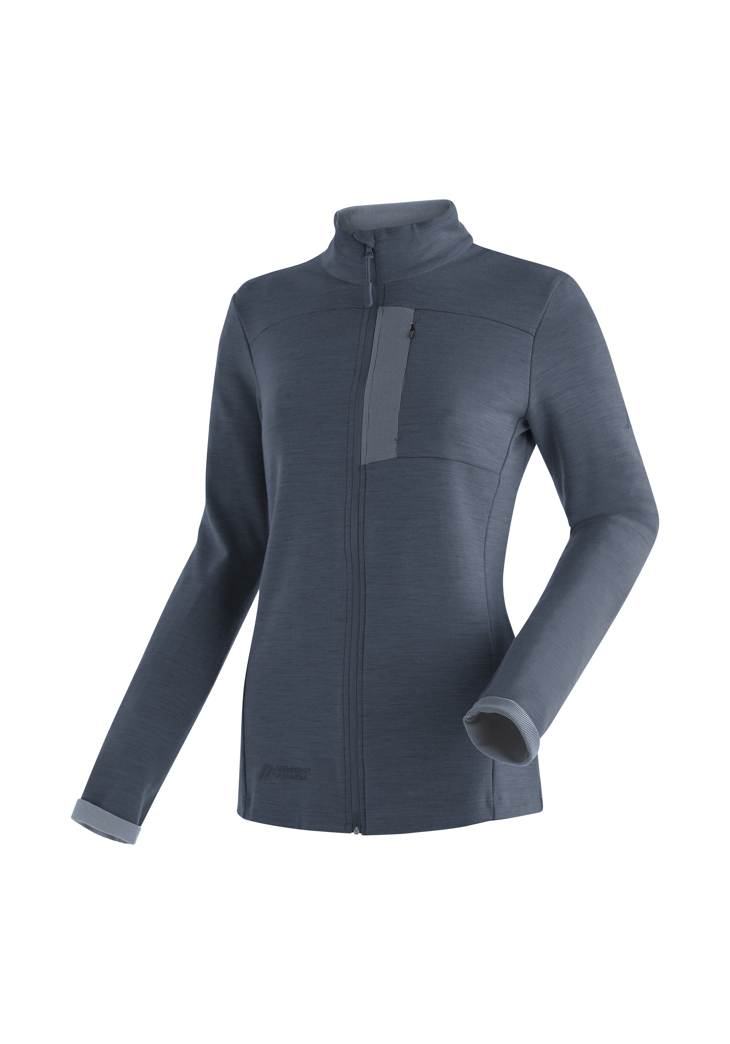 Maier Sports Funktionsshirt Skutvik W für für Damen, ideal graublau Midlayer-Jacke Outdoor-Aktivitäten