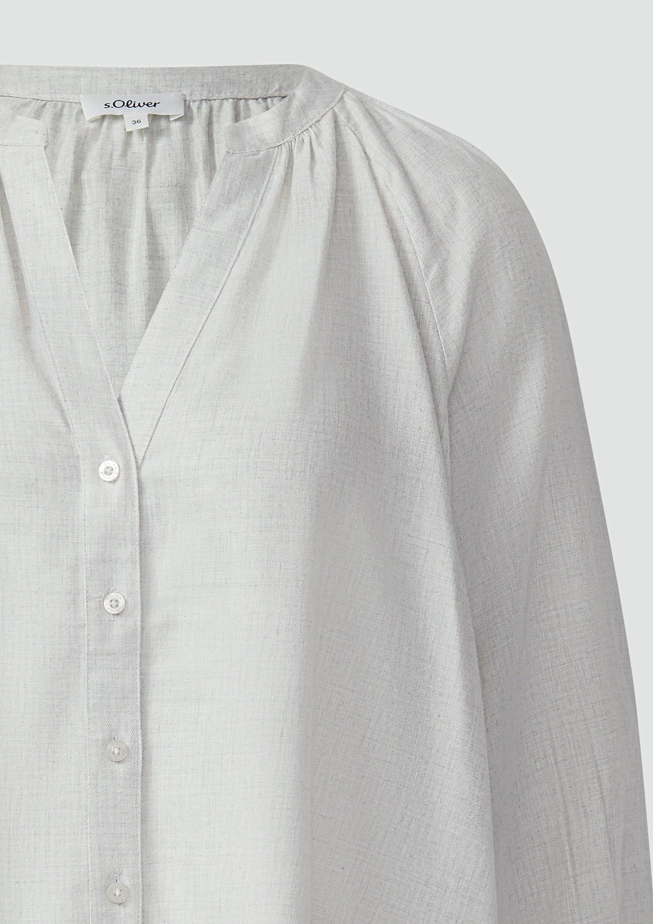 s.Oliver Langarmbluse Bluse Weiche Bluse im Relaxed Fit mit Knopfleiste