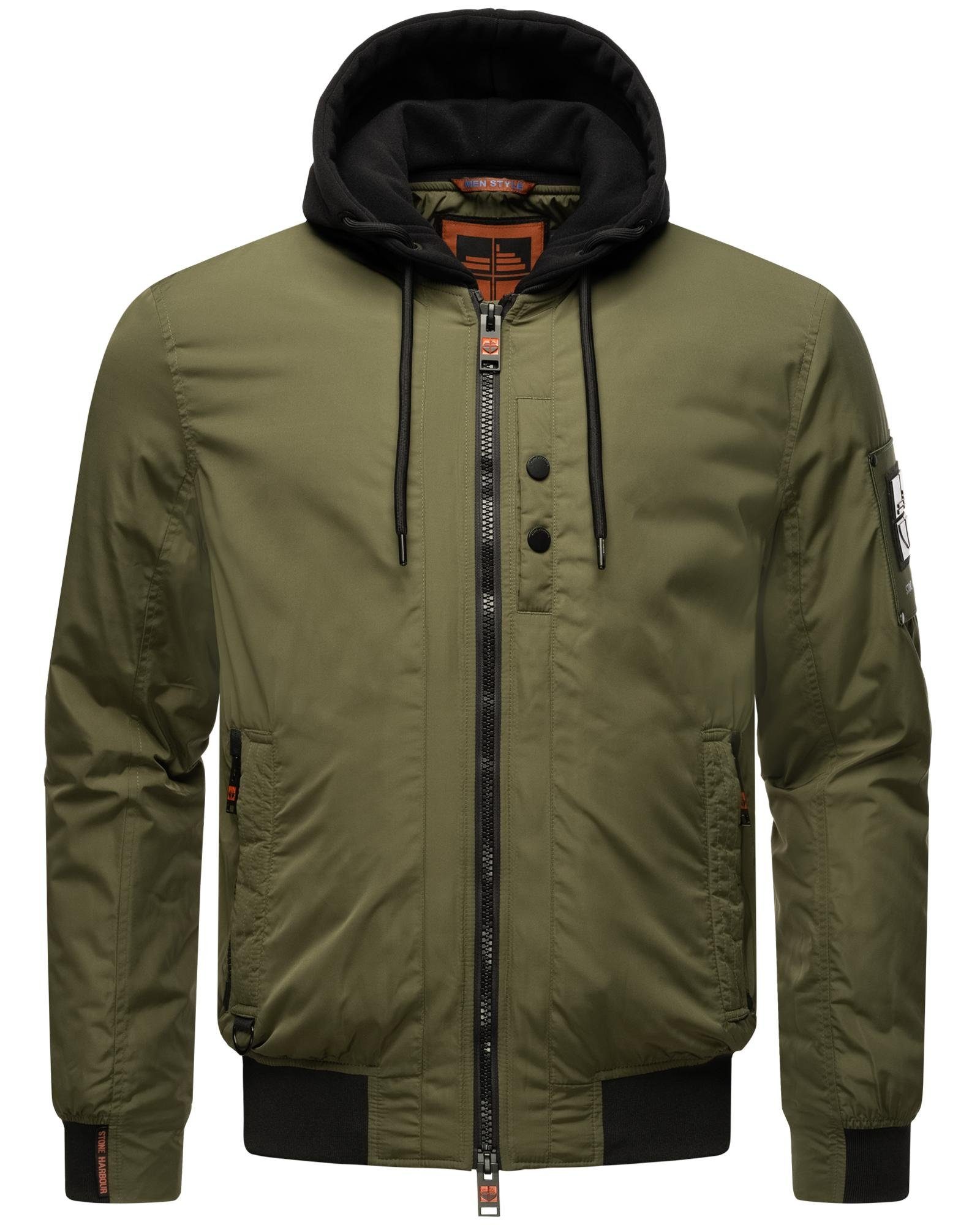 Stone Harbour Bomberjacke Hoobo Stylische Herren Fliegerjacke mit abnehmbarer Innenjacke