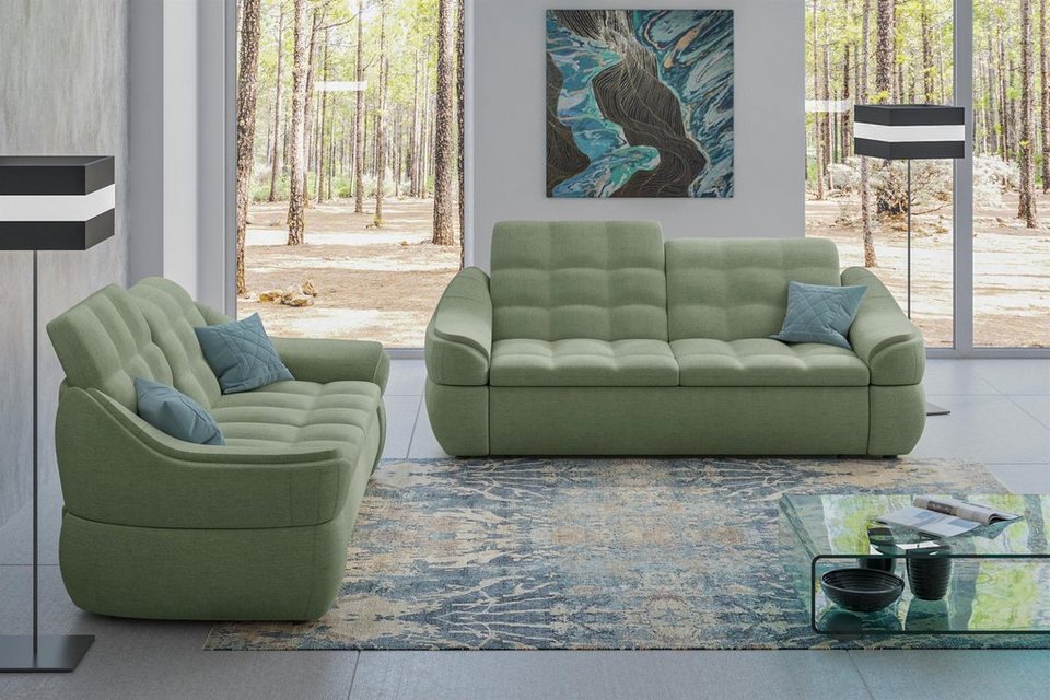Stylefy Polstergarnitur Alisa, (Set (2-tlg), bestehend aus 2x2-Sitzer Sofa,  Modern Design, made in Europa