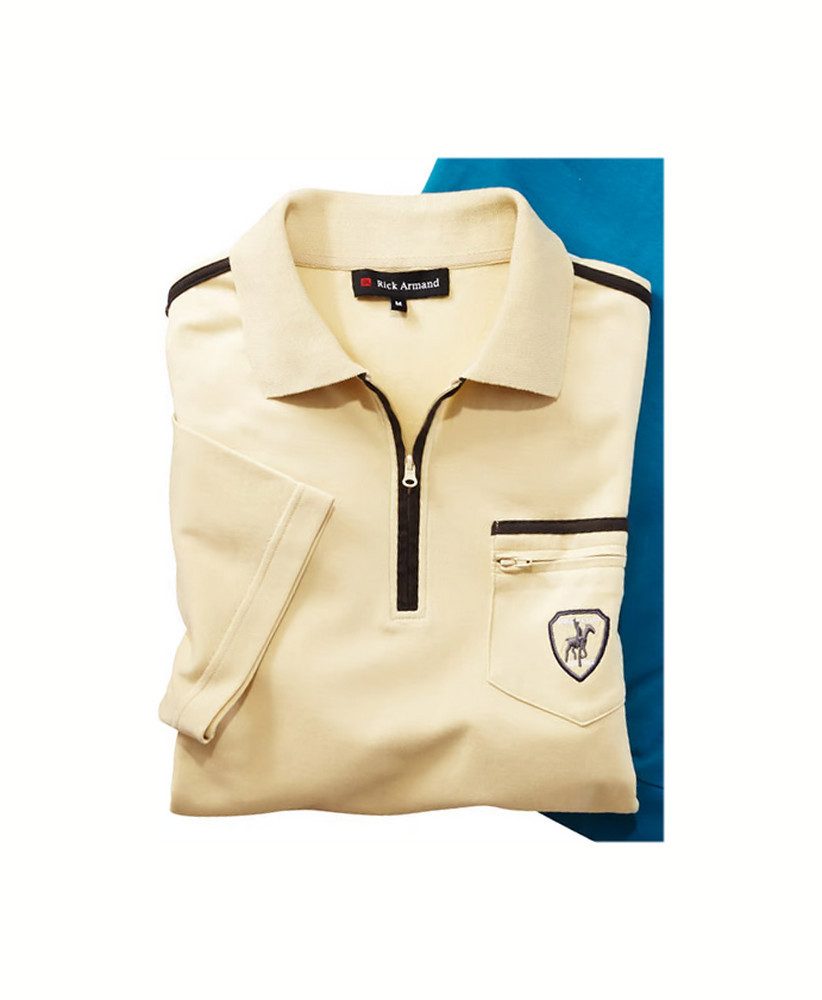 Rick Armand Poloshirt Interlock-Qualität, Zipper-Brusttasche, elastischer Bund