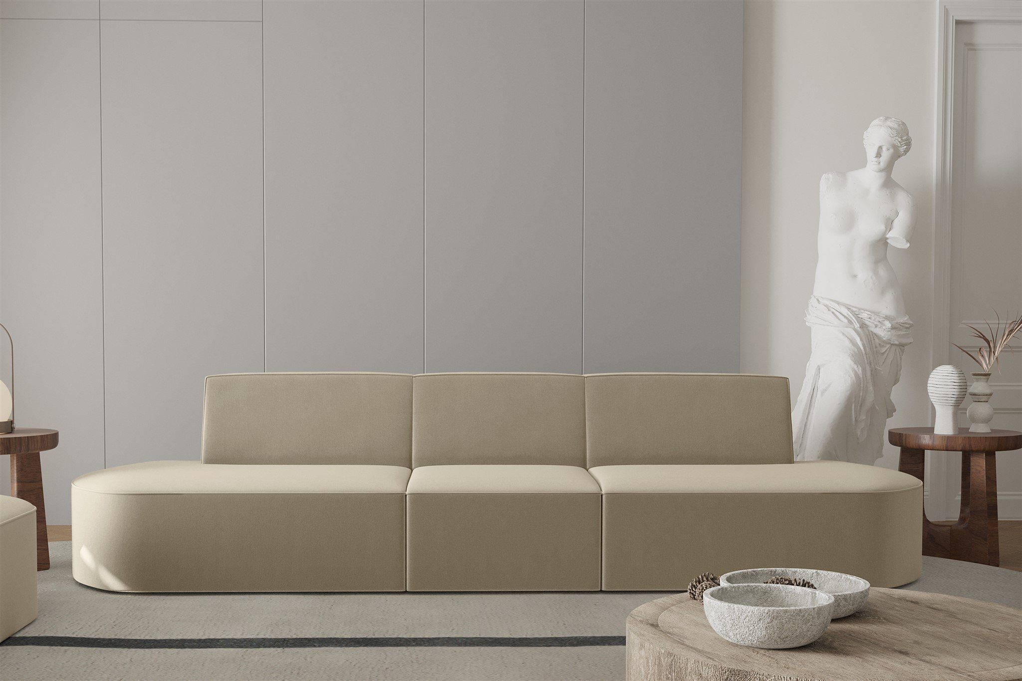 Fun Möbel 3-Sitzer Sofa Designersofa 3-Sitzer MILOT Stoff, 3-Sitzer