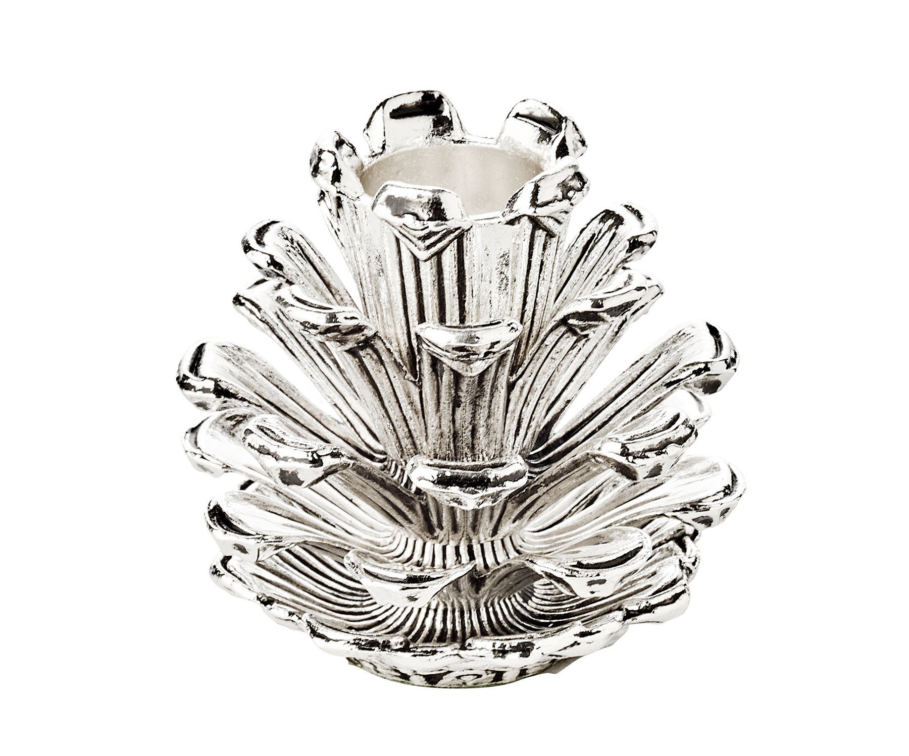 EDZARD Kerzenhalter Zapfen, Kerzenhalter im Tannen-Design, Weihnachtsdeko, Höhe 6 cm, Ø 7 cm