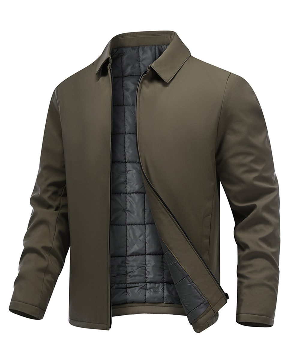 Allthemen Winterjacke mit Reißverschluss Bomberjacke Herren gefüttert Übergangsjacke