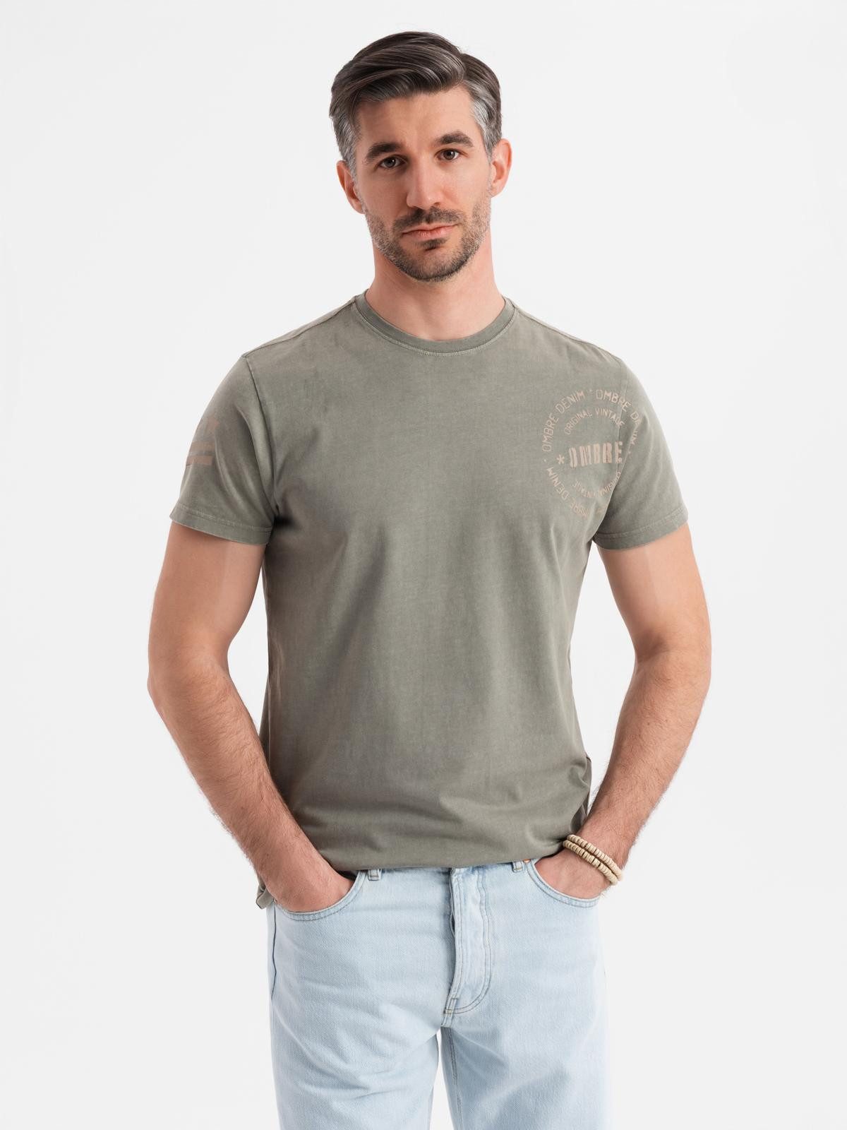 OMBRE Print-Shirt Bedrucktes Baumwoll-T-Shirt für Männer im Militärstil