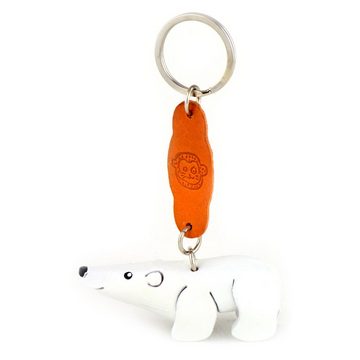 Monkimau Schlüsselanhänger Eisbär Schlüsselanhänger Leder Tier Figur (Packung)