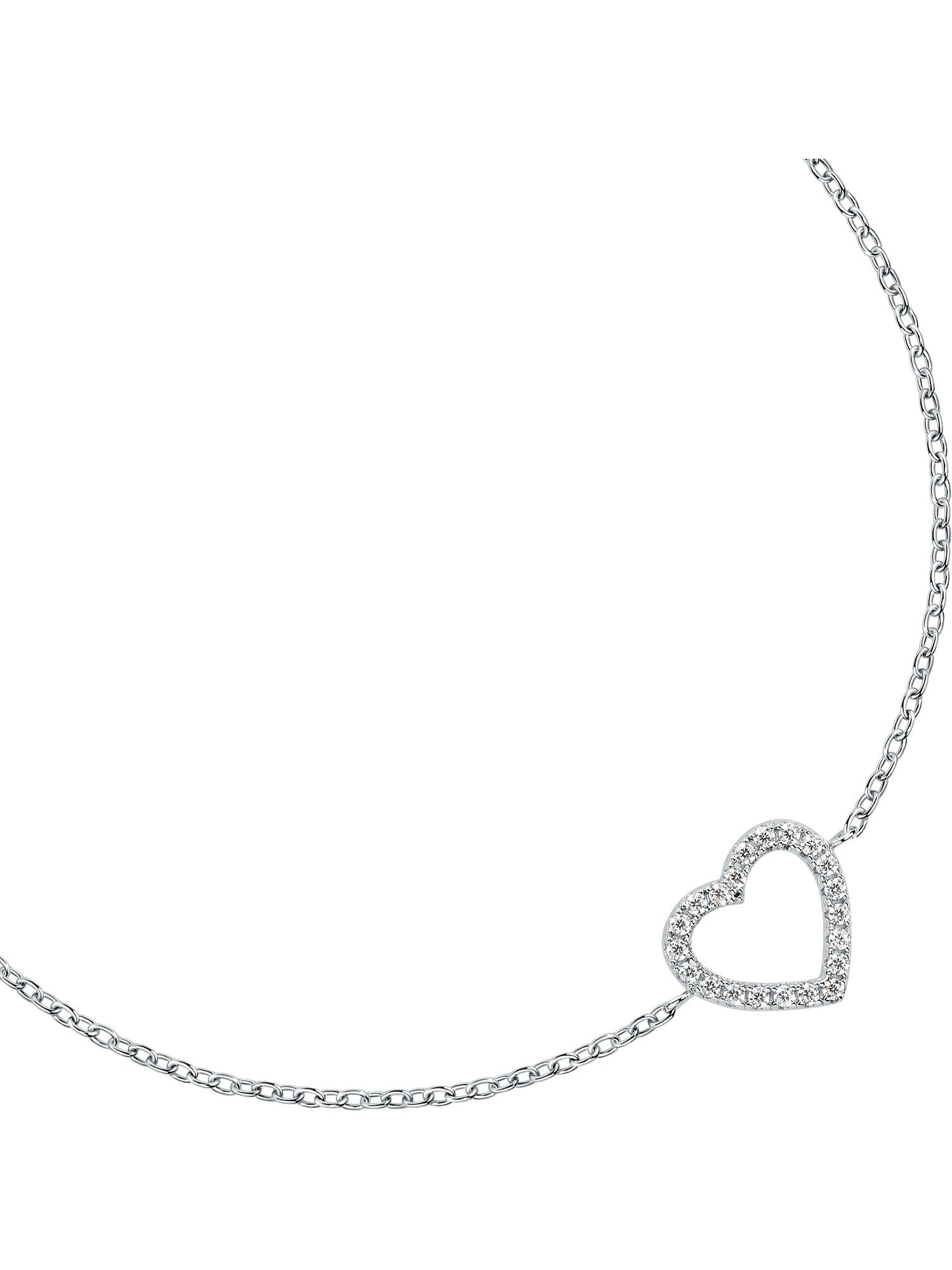 FAVS Silberarmband FAVS Damen-Armband 925er Silber 36 Zirkonia Herz