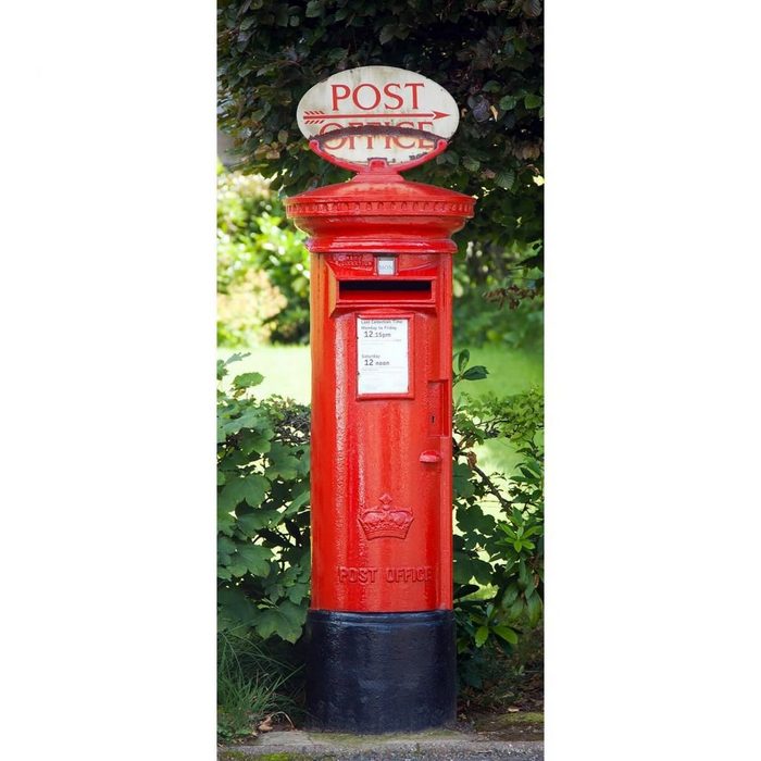 Wizard + Genius Fototapete Türtapete Briefkasten Esszimmer Türdeko rote Vintage Postbox Wohnzimmer Bilder modern