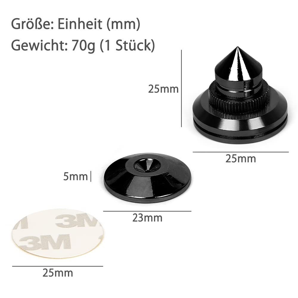 OSTWOLKE Spikes Lautsprecher Spikes Anti-Vibration für HiFi-Geräte und Lautsprecher (8-tlg), Shock Absorber