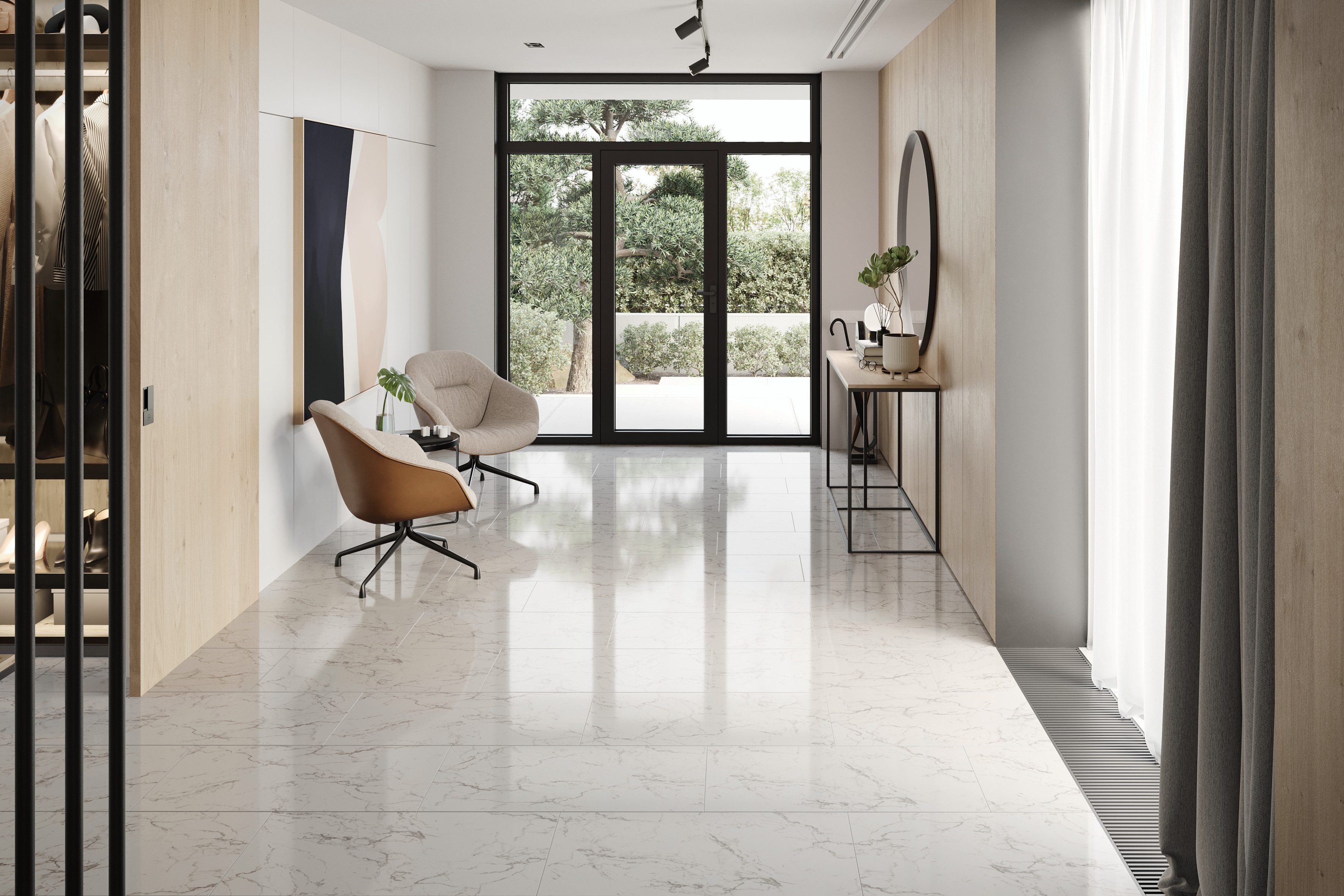 FALQUON GmbH Laminat Stone 2.0 Fliese - 810 x 400 x 8 mm - hochglänzend - Made in Germany -, Packung, In 1 Packung: 8 Paneele - 2,592 m², 1 Packung: 8 Paneele - 2,592 m²