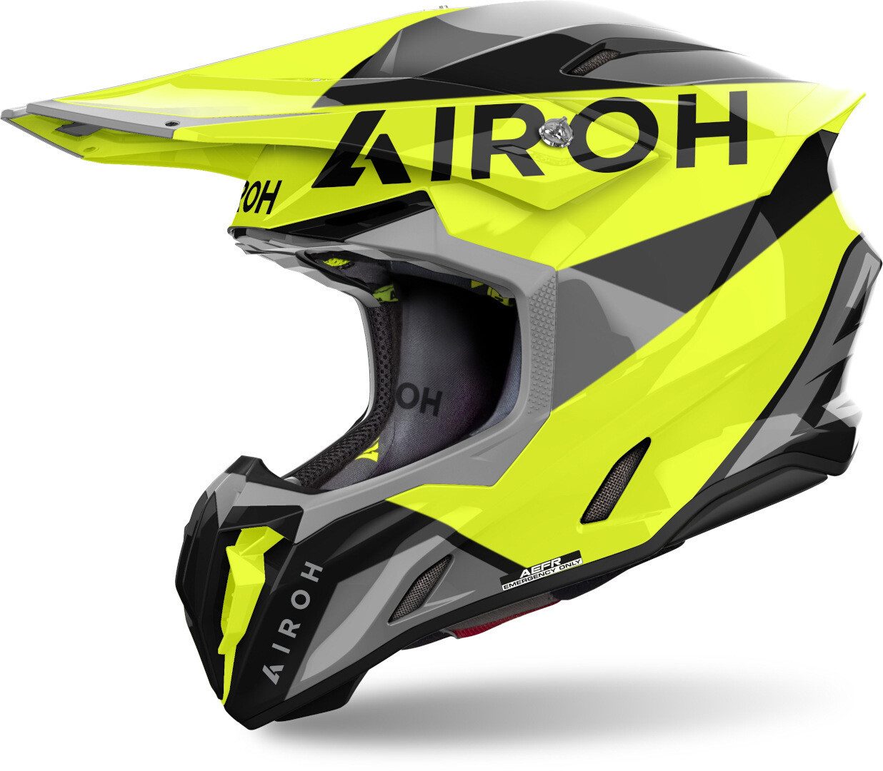 Airoh Motocrosshelm Twist 3 King Motocross Helm, vorbereitet für Kommunikationssystem,Notfallsystem-Polsterung (EQ