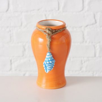 BOLTZE GRUPPE GmbH Dekovase Sohaya 2er-Set Vase, maritim mit Muschel-deko, 12cm hoch (2 St)