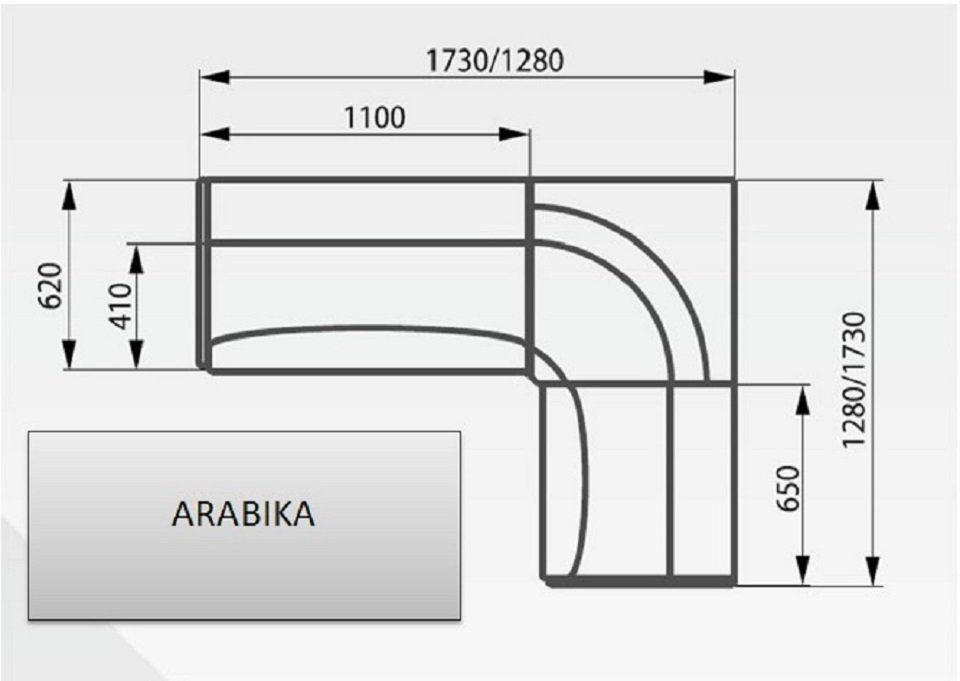 Arabika, mit Ablage und Eckbank beige/hellbeige Rodnik Stauraum