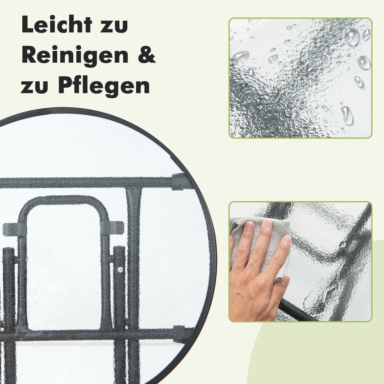 COSTWAY Bistrotisch Gartentisch, rund, φ46 cm, aus gehärtetem Glas