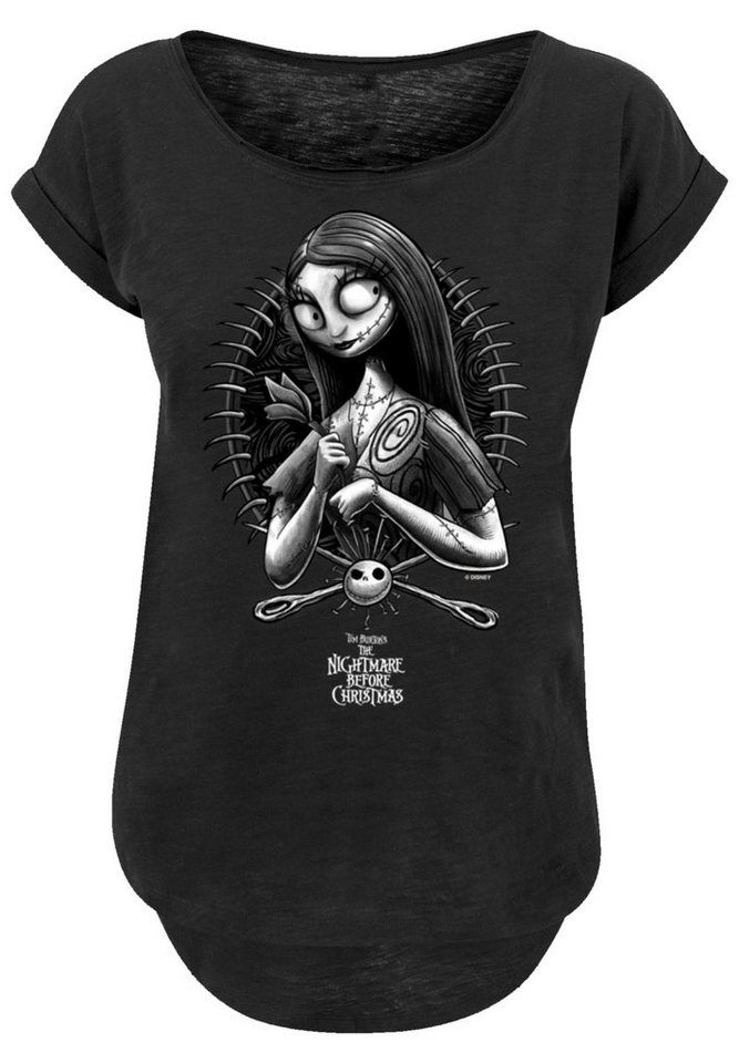 F4NT4STIC T-Shirt Disney Nightmare Before Christmas Sallys Spiders Premium  Qualität, Hinten extra lang geschnittenes Damen T-Shirt