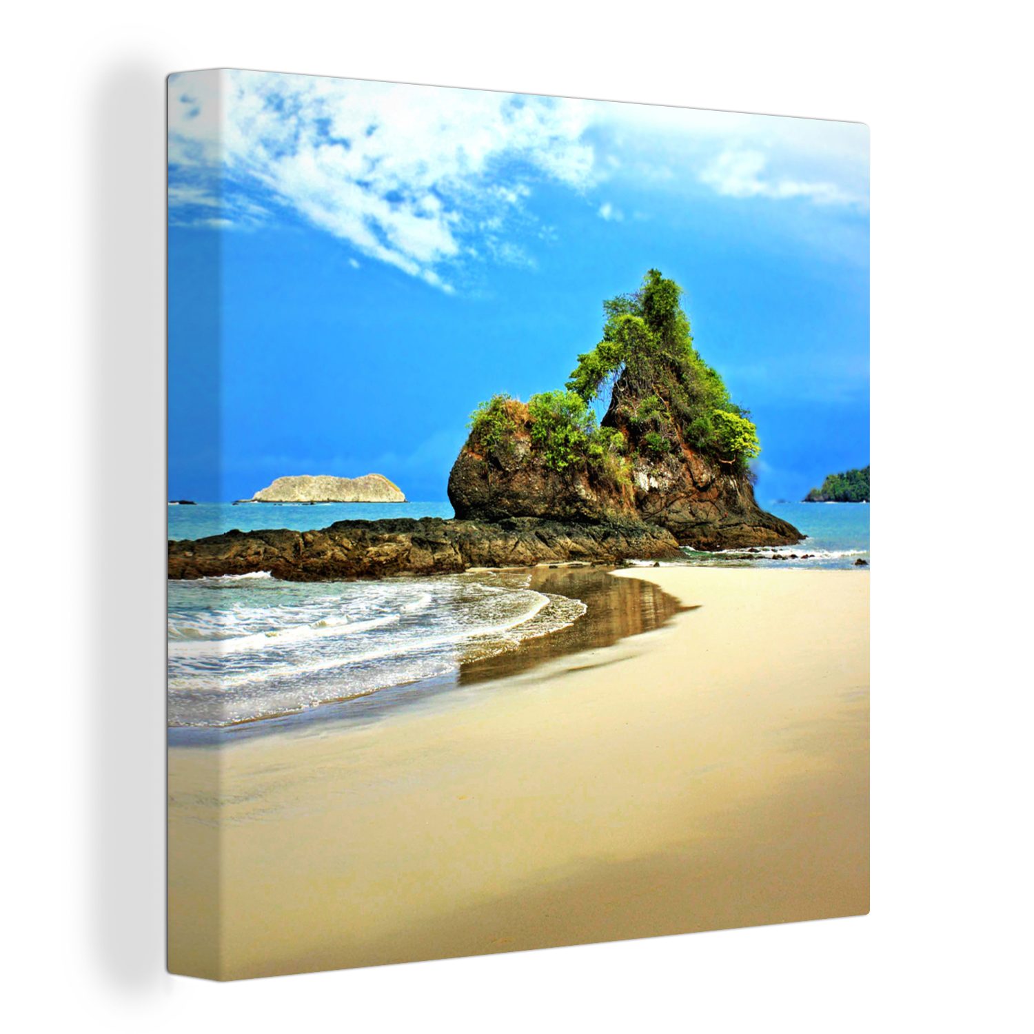 OneMillionCanvasses® Leinwandbild Paradies am Strand von Costa Rica, (1 St), Leinwand Bilder für Wohnzimmer Schlafzimmer