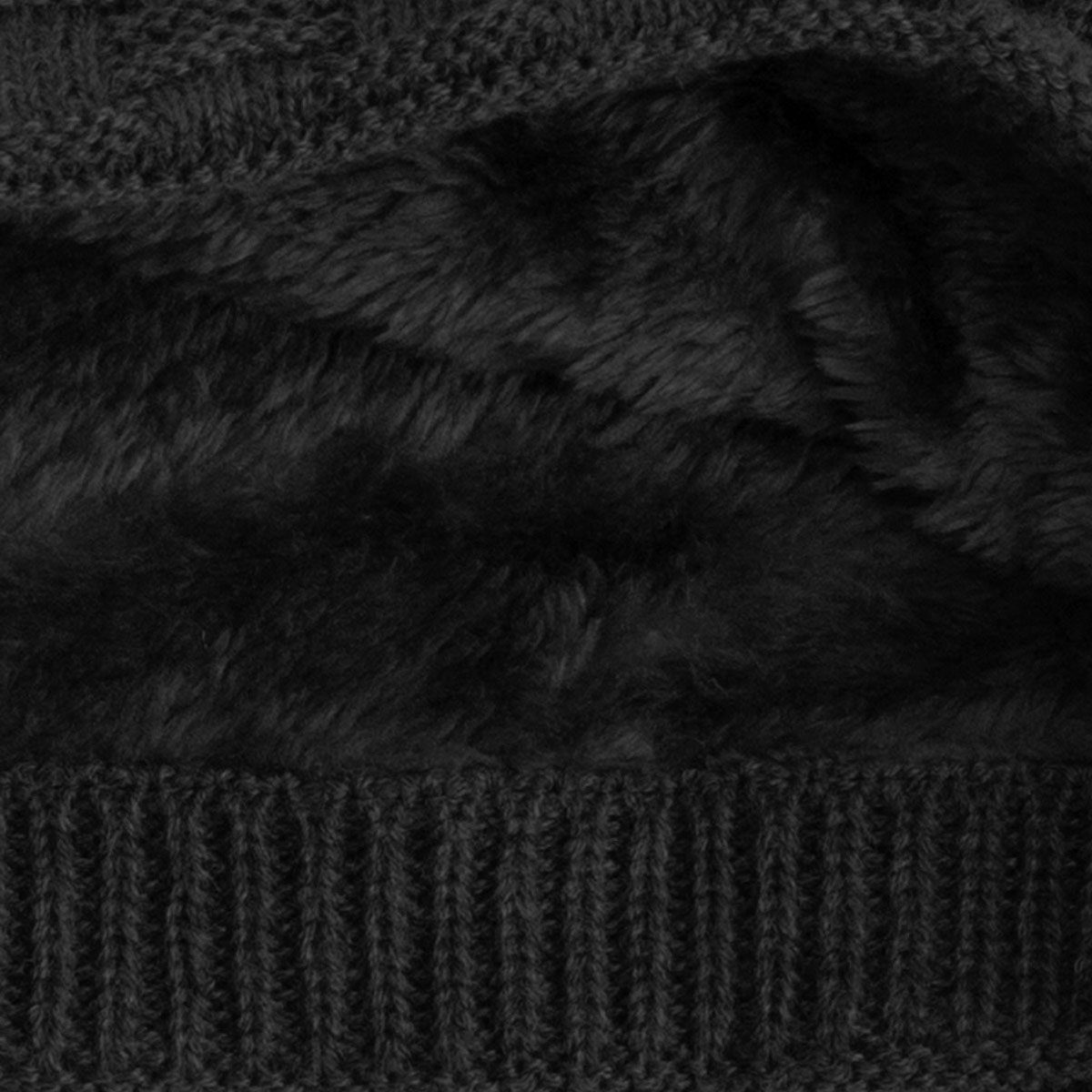 compagno Strickmütze (1-St) Warm gefüttert Beanie Wintermütze Flechtmuster uni oder meliert Mütze