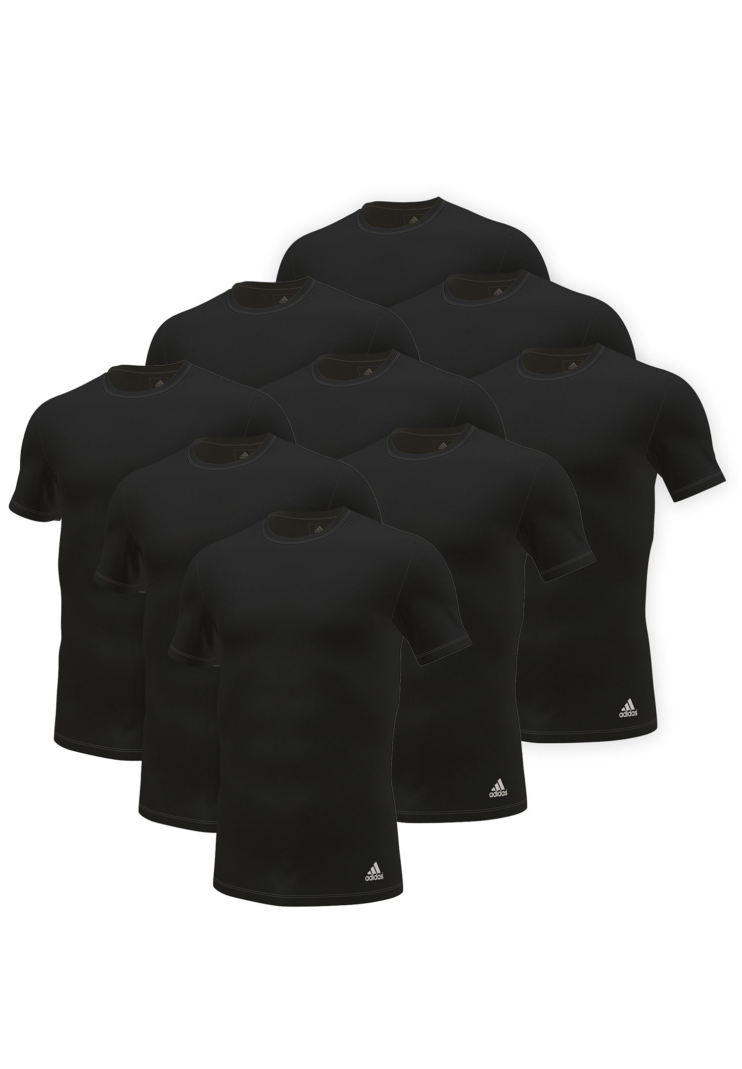 adidas Performance Poloshirt Crew Neck Shirt (9PK) Black