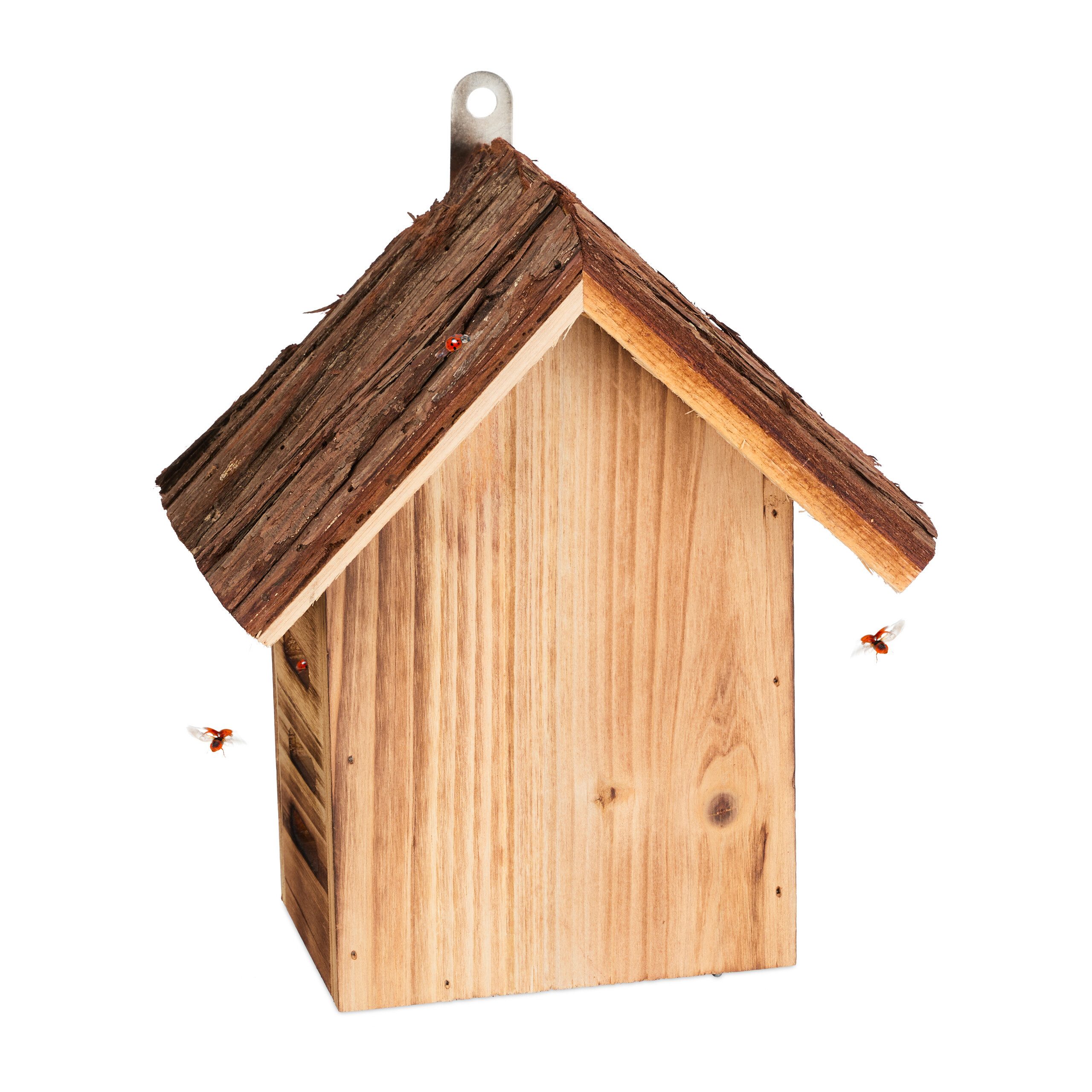 relaxdays Insektenhotel Marienkäferhaus aus Holz, (1-St)