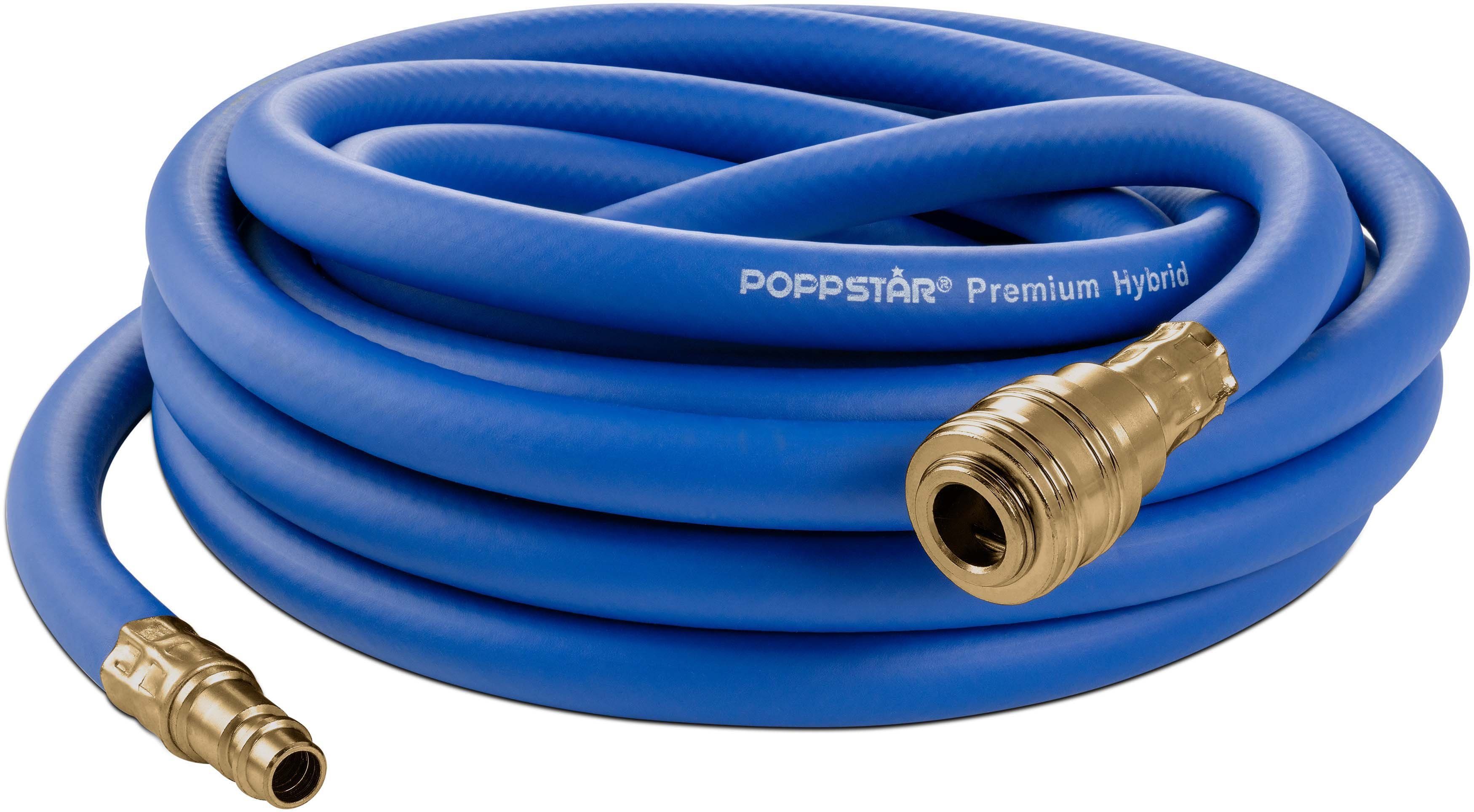 Poppstar Druckluftwerkzeug Druckluftschlauch mit Messing-Schnellkupplungen, (aus Hybrid-PVC-Polymer), (Innendurchmesser 9,2mm) bis 20 bar Luftdruck