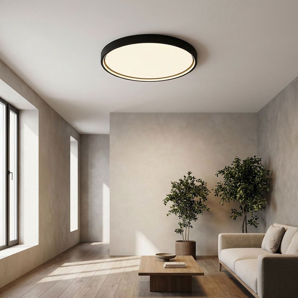 WOFI LED Deckenleuchte, LED-Leuchtmittel fest verbaut, Warmweiß, LED Deckenleuchte Deckenlampe Esszimmer dunkelgrau mit 3