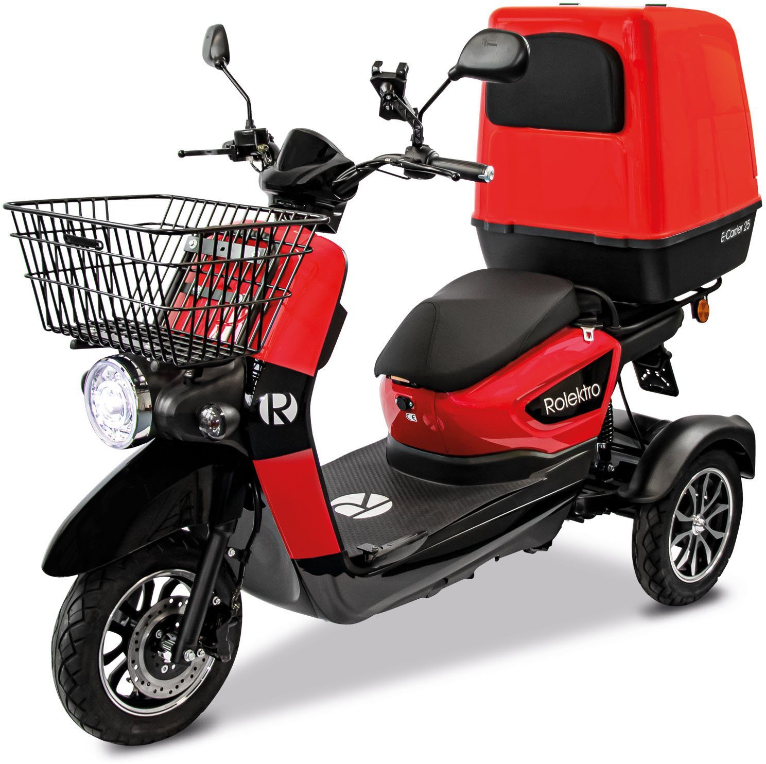 Rolektro Elektromobil Rolektro E-Carrier 25 V.3 Lithium mit XXL-Koffer, 1000 W, 25 km/h, (mit Topcase)