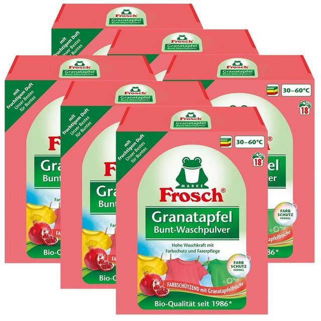 FROSCH Frosch Granatapfel Bunt-Waschpulver 1,35 kg – Mit fruchtigem Duft (6er Colorwaschmittel