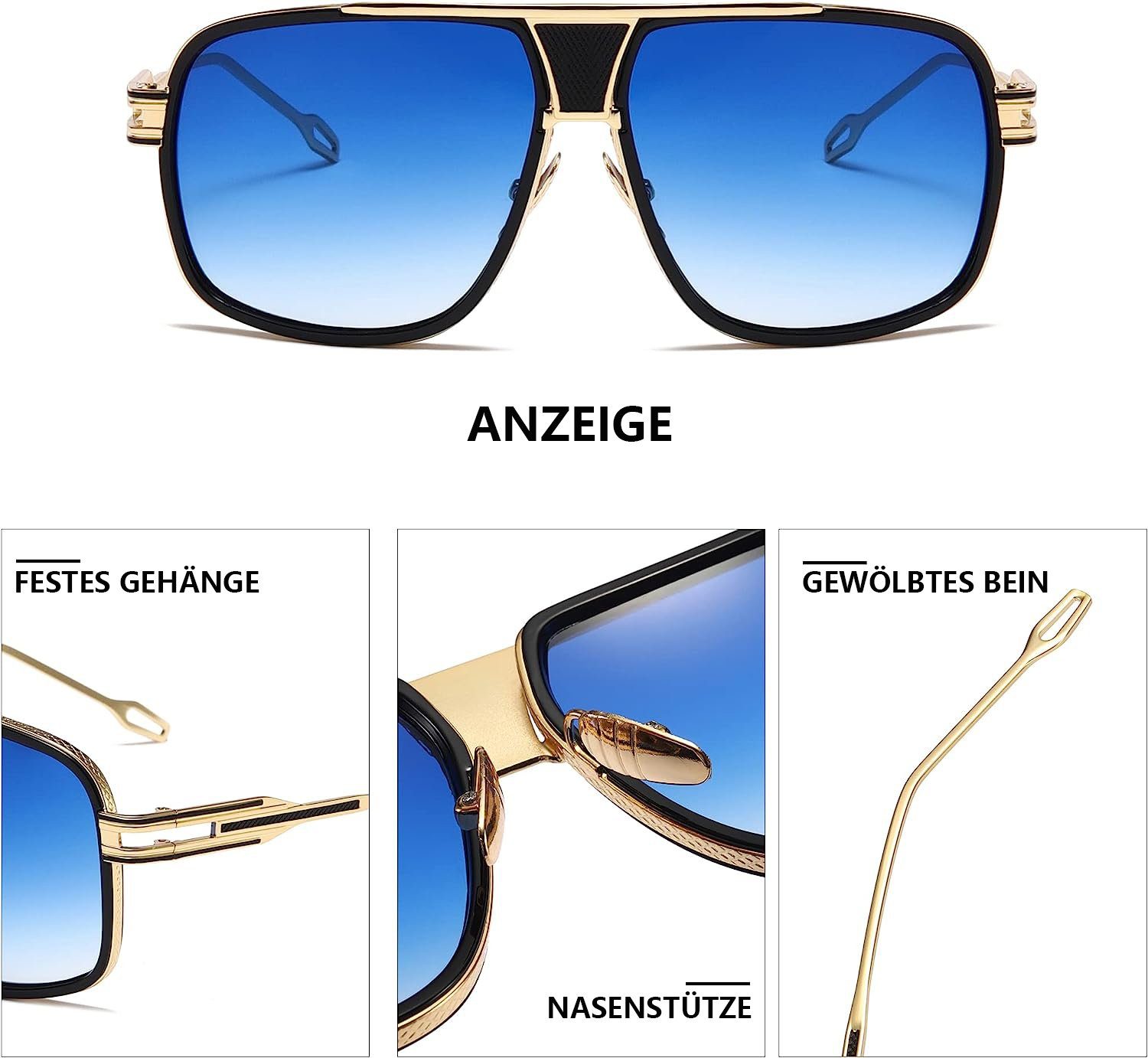 Damen Jormftte Herren UV400 Blau und Retro,modisch Sonnenbrille Polarisierte Sonnenbrille für