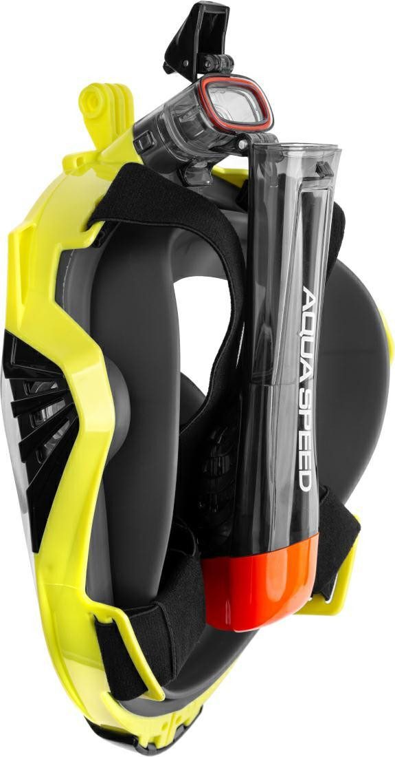 Aqua Speed Schnorchel Full Face Schnorchelmaske: 180° Panorama-Sicht & Ultra-Dry-Technologie (Schnorchelmaske inkl. Tragebeutel & Action-Cam-Halterung), Verhindern Verrutschen und sorgen für stabilen Sitz bei Bewegung