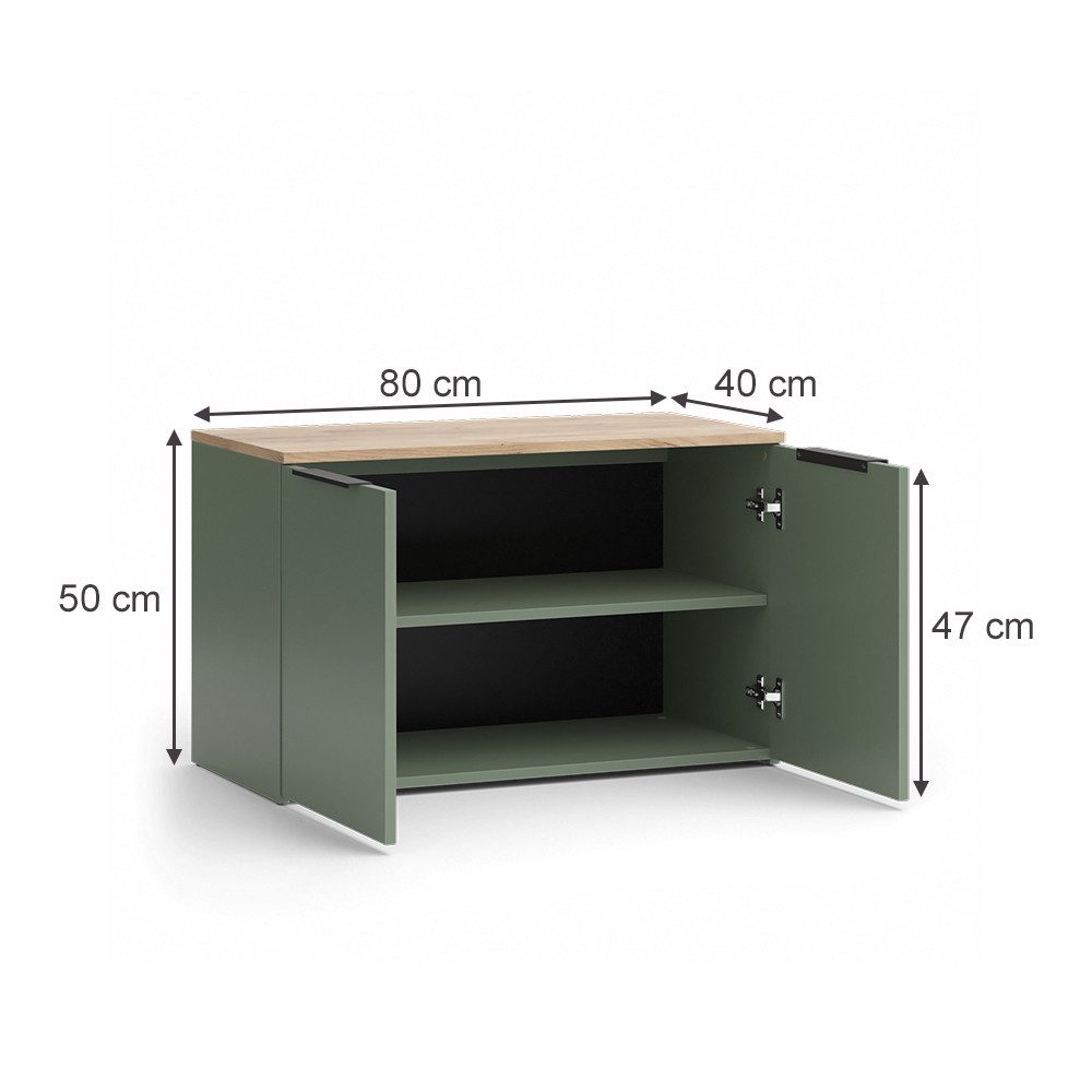 Vicco Highboard Wido, Grün/Sonoma, 80 x günstig online kaufen