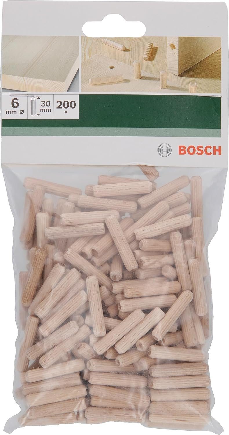 BOSCH Bohrfutter Bosch 200 x Holzdübel 6 x 30 mm