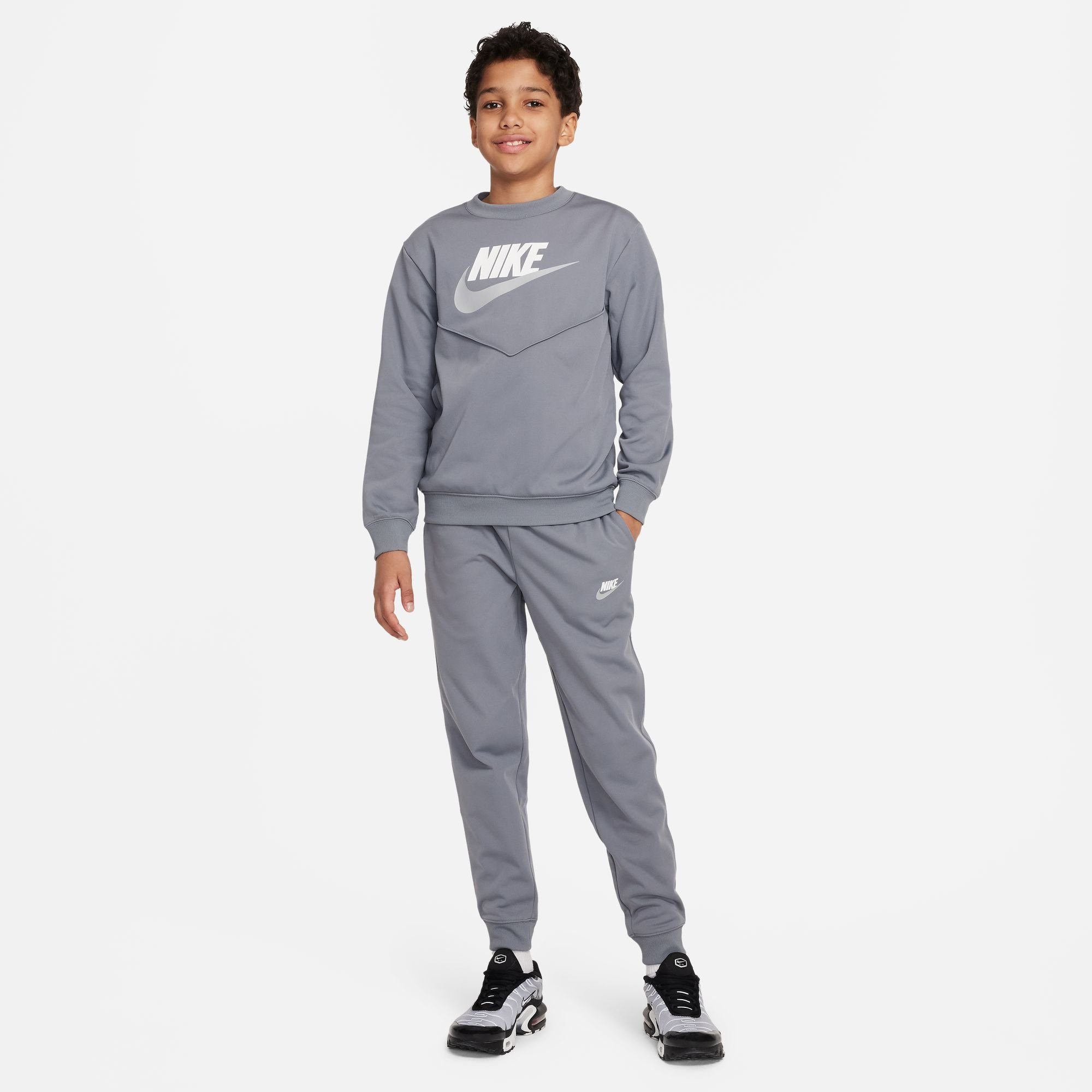 Nike Sportswear SMOKE KIDS' BIG Trainingsanzug GREY/WHITE/WHITE TRACKSUIT