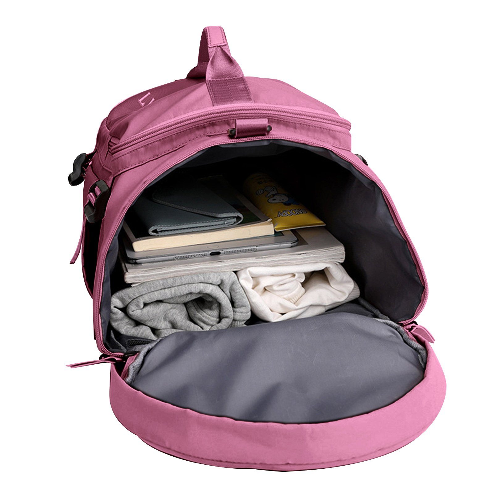 für (Notebook mit Tasche Reisetasche Sport Laptop Fitnessstudio Sporttasche Yoga 46*25*25 Rucksack Schuhfach Uni Nasstasche), und Schule Reiserucksack Schultasche, Sportrucksack Gym Rucksack Dunkelrot Reisen Schulrucksack, Rucksäcke, Weekender Handgepäck CM, Fitness Freizeitrucksack Schwimmen WISHDOR Reisen