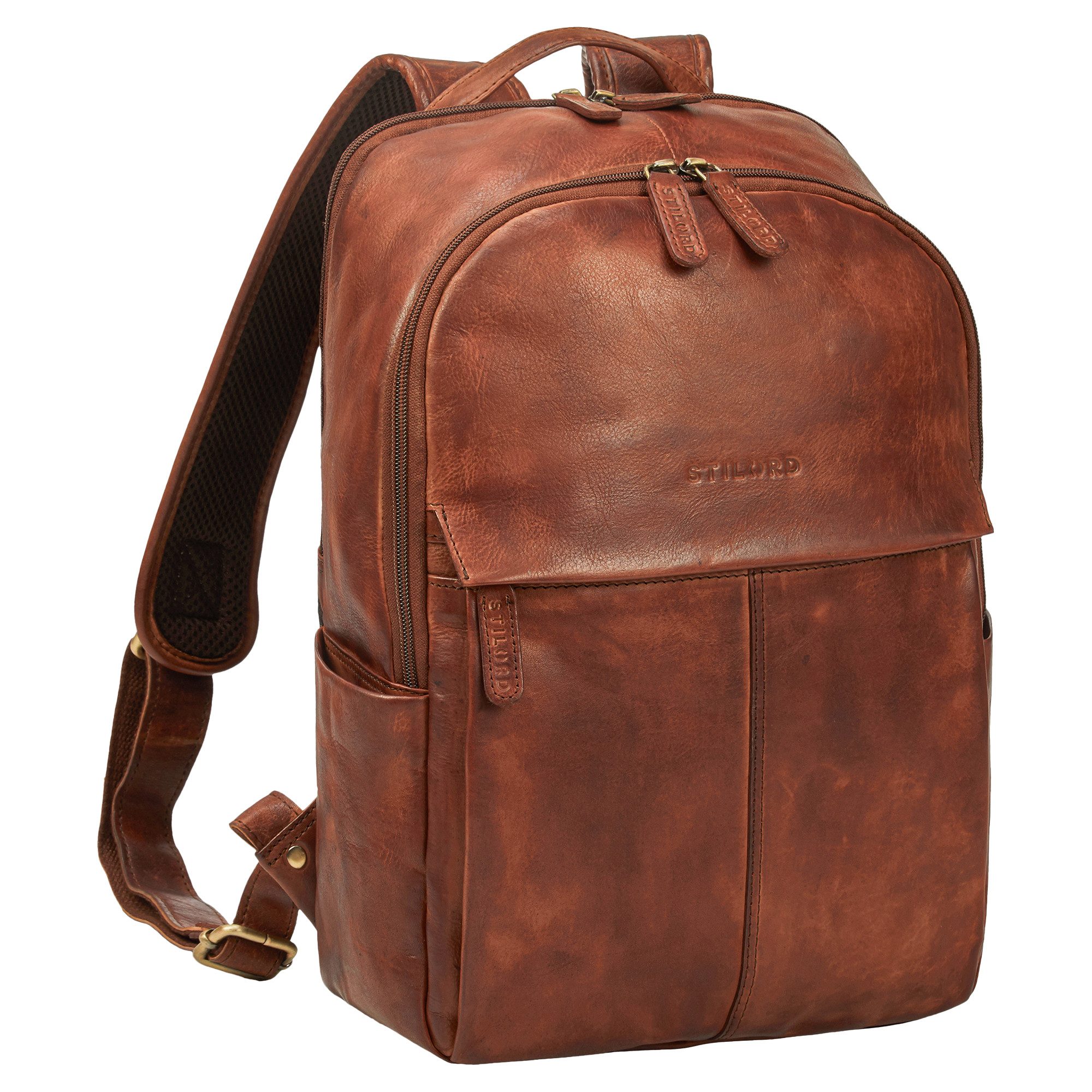 Notebook-Rucksack "Marino" Leder Rucksack Damen und Herren Laptopfach 13 - 14