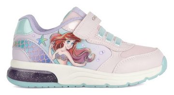 Geox Blinkschuh J SPACECLUB GIRL Sneaker mit Disney Arielle-Motiv, Freizeitschuh, Halbschuh, Schnürschuh